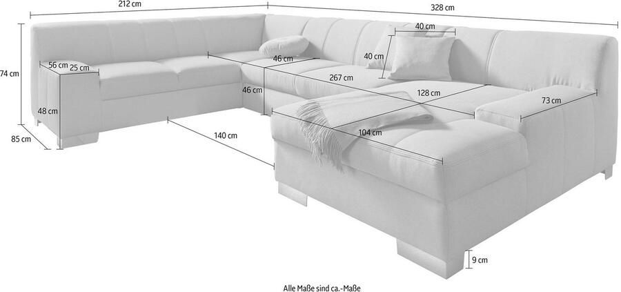 DOMO collection Zithoek Bero elegant en tijdloos platte armleuningen U-vorm