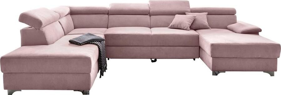 DOMO collection Zithoek Mira inclusief hoofdeinde-verstelling voor meer comfort U-vorm