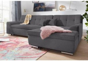 DOMO collection Hoekbank Aversa optioneel met bedfunctie