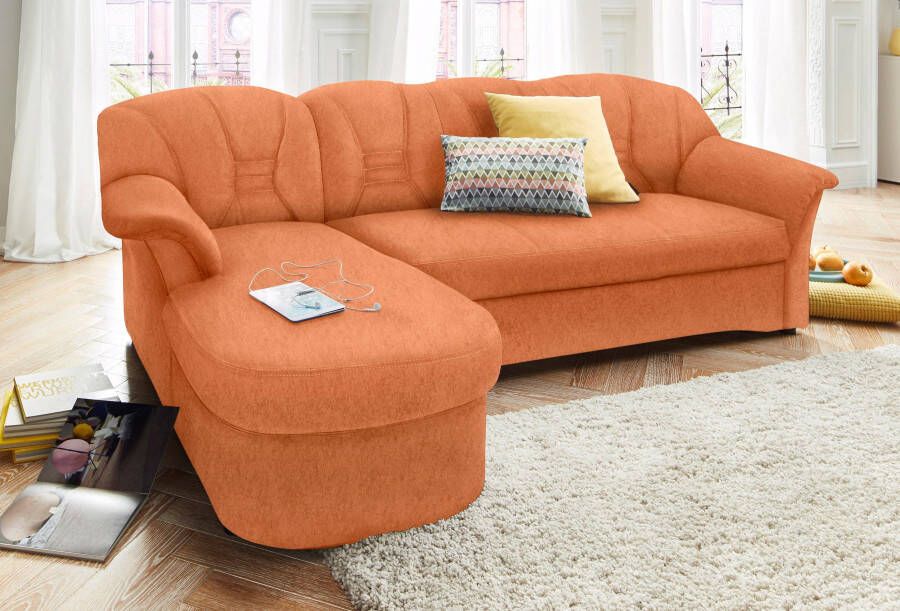 DOMO collection Hoekbank Elva L-model naar keuze met slaapfunctie en binnenvering