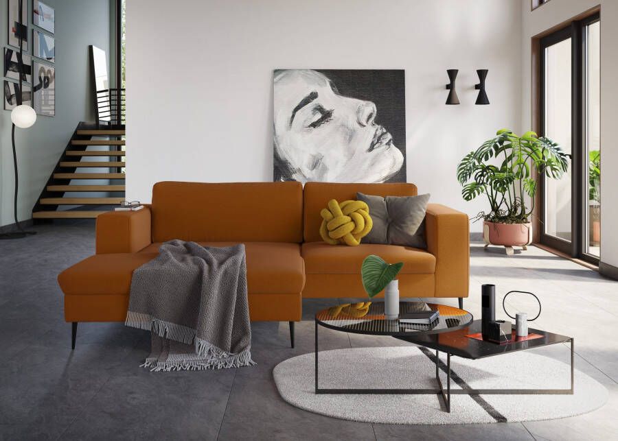 DOMO collection Hoekbank Modica moderne uitstraling met royale recamière ook in cord