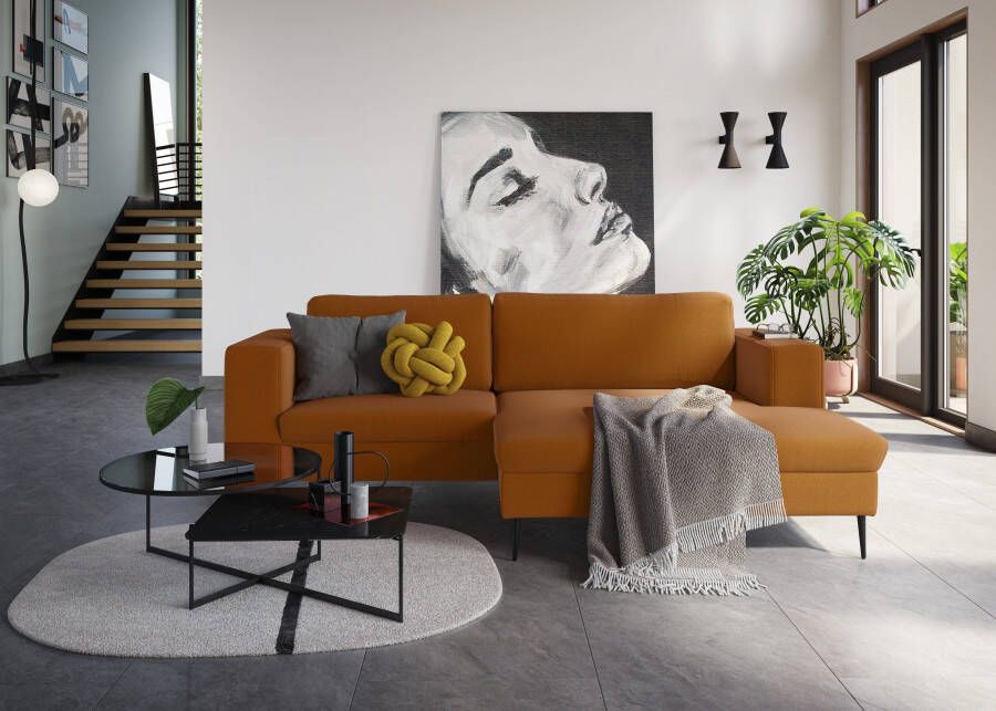 DOMO collection Hoekbank Modica moderne uitstraling met royale recamière ook in cord
