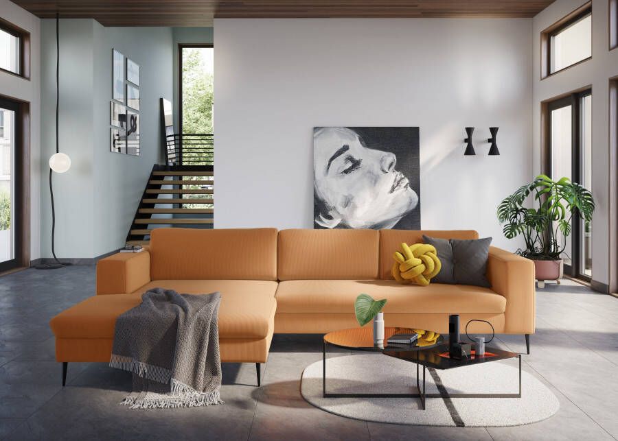DOMO collection Hoekbank Modica moderne uitstraling met ruime recamière ook in cord