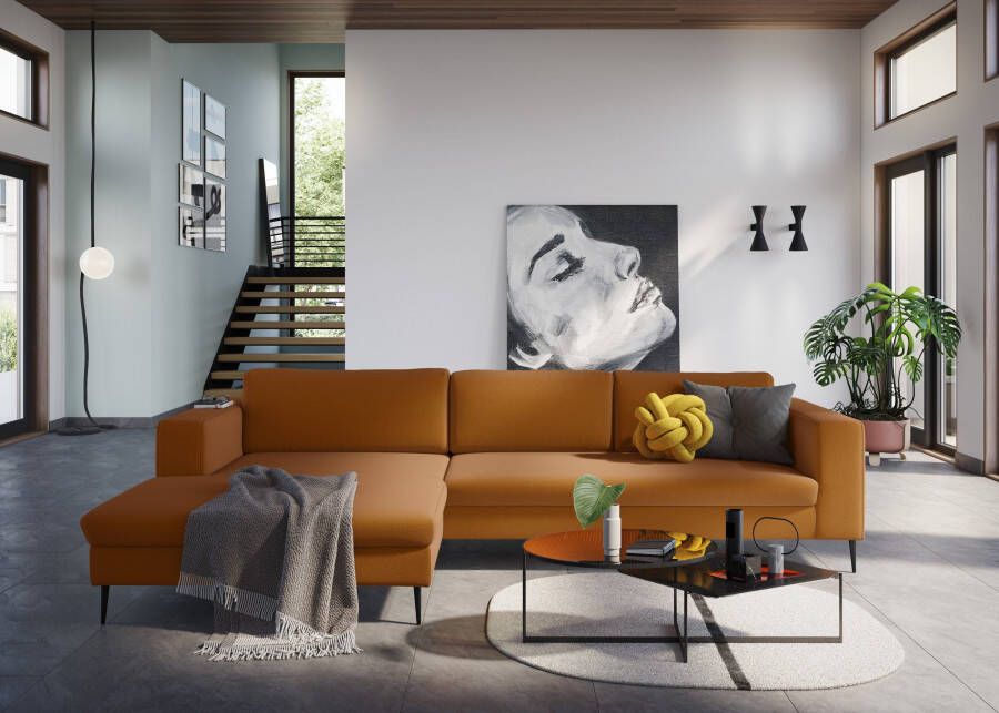 DOMO collection Hoekbank Modica moderne uitstraling met ruime recamière ook in cord