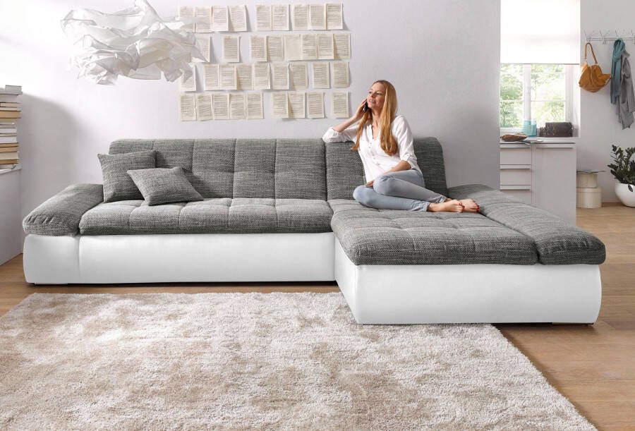 DOMO collection Hoekbank Moric XXL-formaat optioneel ook met slaapbank functie en verstelling armleuning