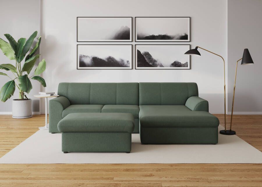 DOMO collection Hoekbank Topmatras met récamier naar keuze met slaapfunctie