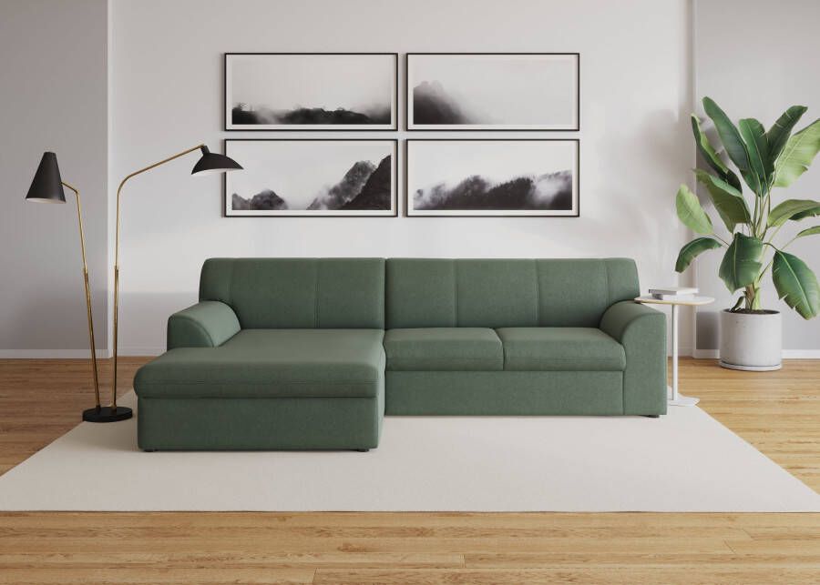 DOMO collection Hoekbank Topmatras met récamier naar keuze met slaapfunctie