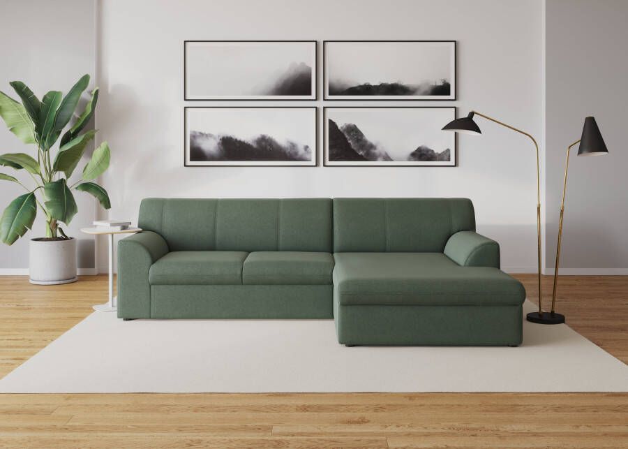 DOMO collection Hoekbank Topmatras met récamier naar keuze met slaapfunctie
