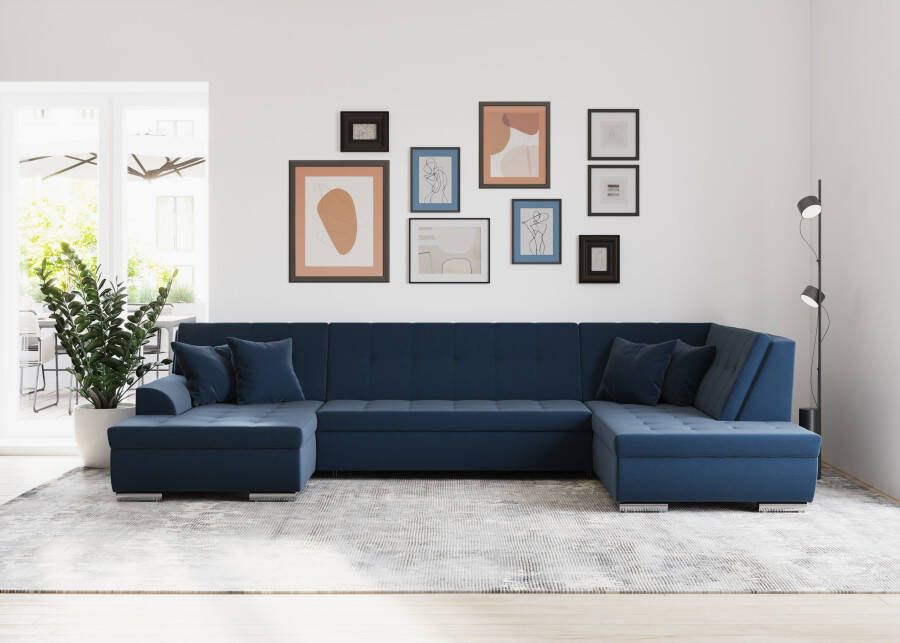 DOMO collection Zithoek Treviso naar keuze met slaapfunctie in vele soorten bekleding ook in cord u-model