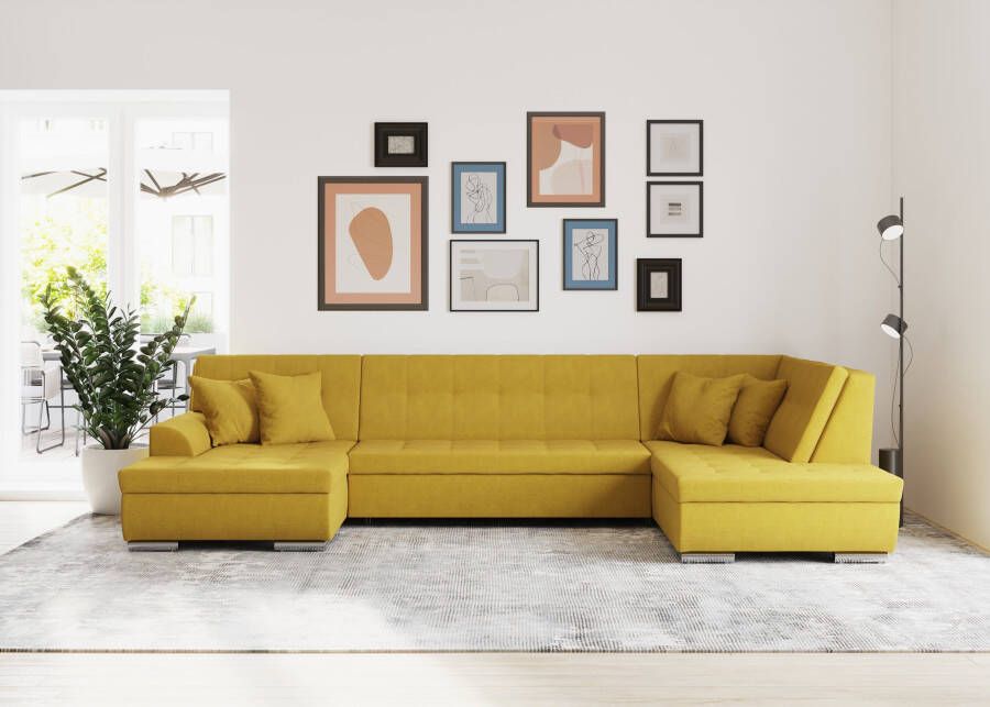 DOMO collection Zithoek Treviso naar keuze met slaapfunctie in vele soorten bekleding ook in cord u-model