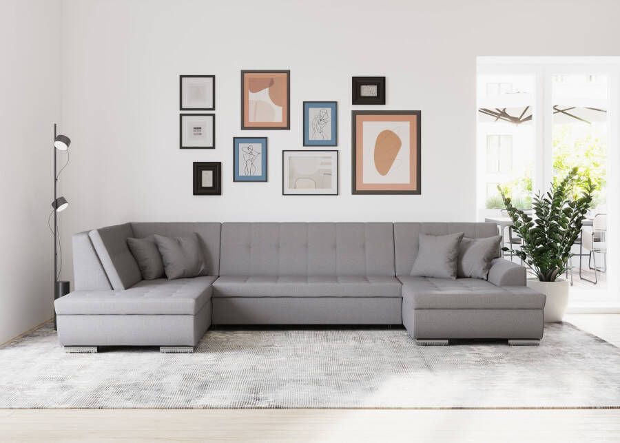 DOMO collection Zithoek Treviso naar keuze met slaapfunctie in vele soorten bekleding ook in cord u-model