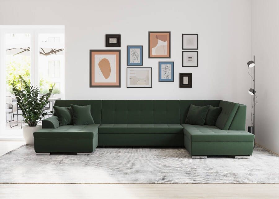 DOMO collection Zithoek Treviso naar keuze met slaapfunctie in vele soorten bekleding ook in cord u-model