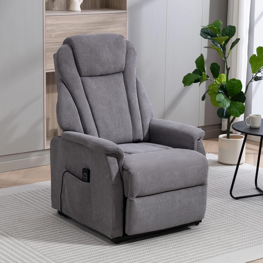 Duo Collection Relaxfauteuil Toronto XXL met elektrische opsteun en relaxfunctie tot 150 kg belastbaar pocketvering staalgolfondersteuning (set)