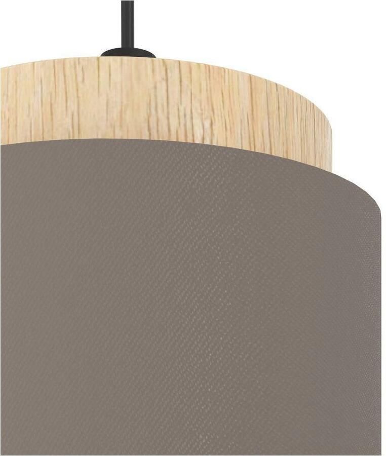 EGLO Hanglamp ALBARIZA Hanglamp staal hout textiel IP20 E27 woonkamerlamp (1 stuk)