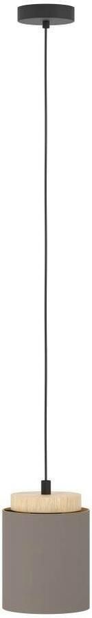 EGLO Hanglamp ALBARIZA Hanglamp staal hout textiel IP20 E27 woonkamerlamp (1 stuk) - Foto 4