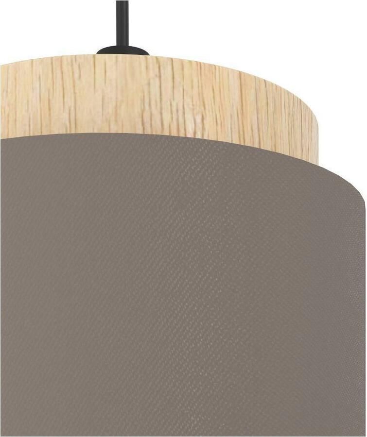 EGLO Hanglamp ALBARIZA Hanglamp staal hout textiel IP20 E27 woonkamerlamp (1 stuk)
