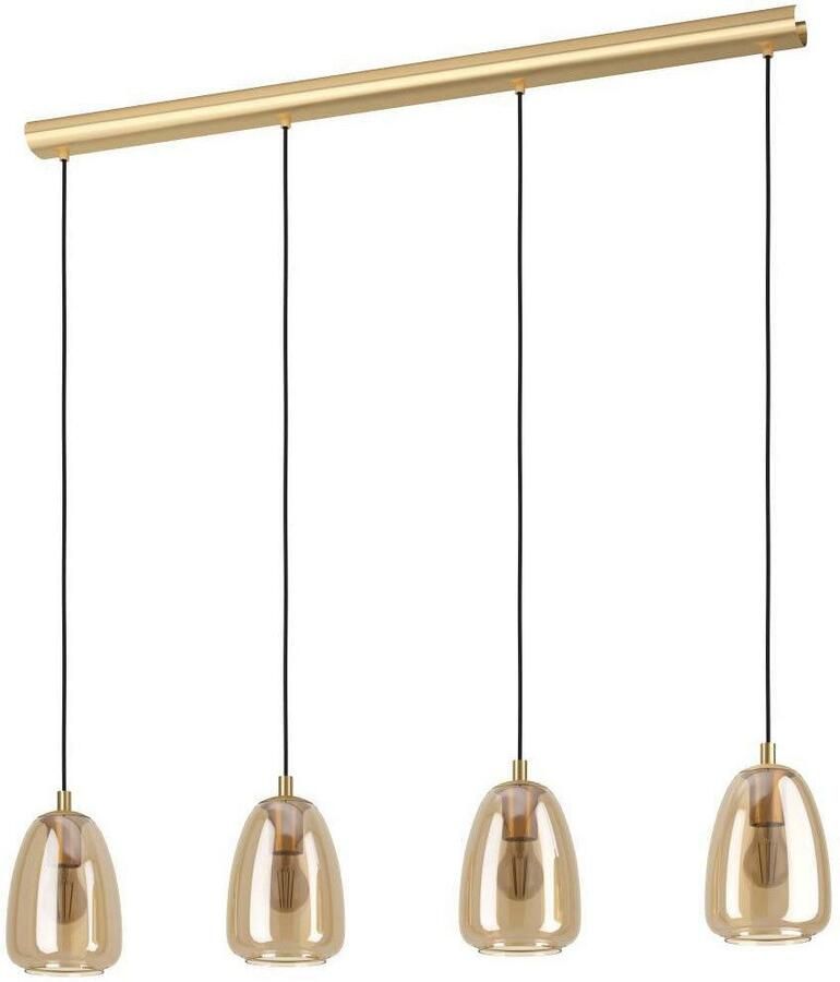 EGLO Hanglamp ALOBRASE Hanglamp van metaal en beslagen glas E27 fitting 108 cm (1 stuk)