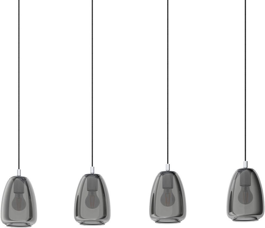 EGLO Hanglamp ALOBRASE Hanglamp van metaal en beslagen glas E27 fitting 108 cm (1 stuk)