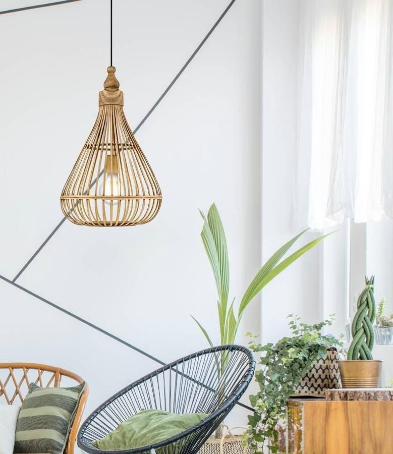 EGLO Hanglamp AMSFIELD Hanglamp eettafel eetkamerlamp hanglamp lamp E27 Ø 35 cm (1 stuk)