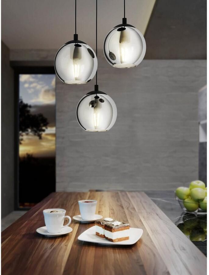 EGLO Â AriscaniÂ HanglampÂ -Â 42 5Â cmÂ -Â GlasÂ -Â 3Â lichtsÂ -Â Zwart Leen Bakker - Foto 5