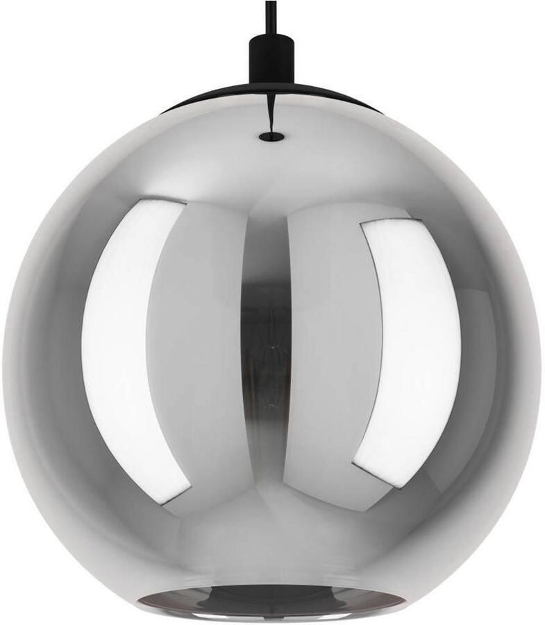 EGLO Hanglamp ARISCANI Lamp voor eettafel hanglamp rookglas zwart transparant E27 (1 stuk)