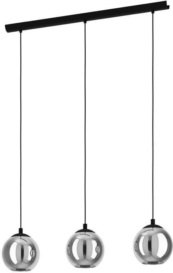 EGLO Hanglamp ARISCANI Lamp voor eettafel hanglamp rookglas zwart transparant E27 (1 stuk) - Foto 4