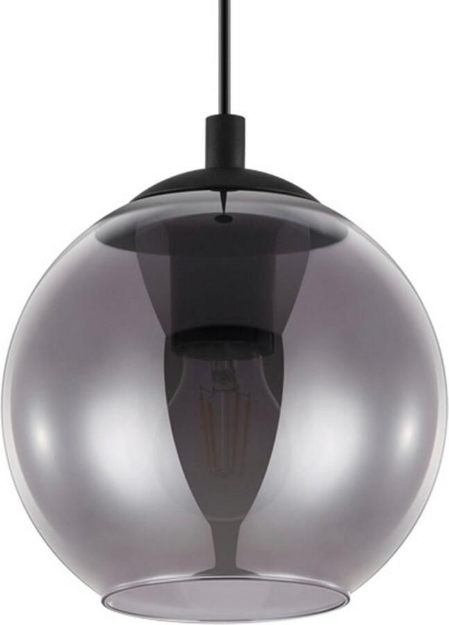 EGLO Hanglamp ARISCANI Lamp voor eettafel hanglamp rookglas zwart transparant E27 (1 stuk) - Foto 2