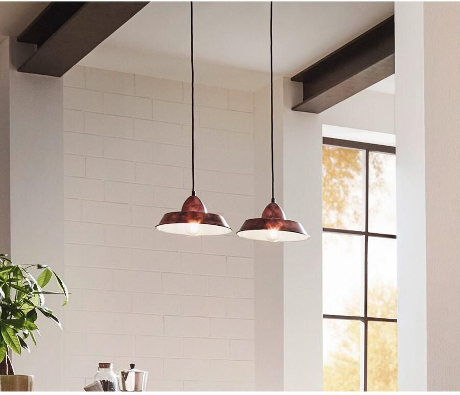 EGLO  Vintage Auckland - Hanglamp - 1 Lichts - Ø260mm. - Koperkleurig