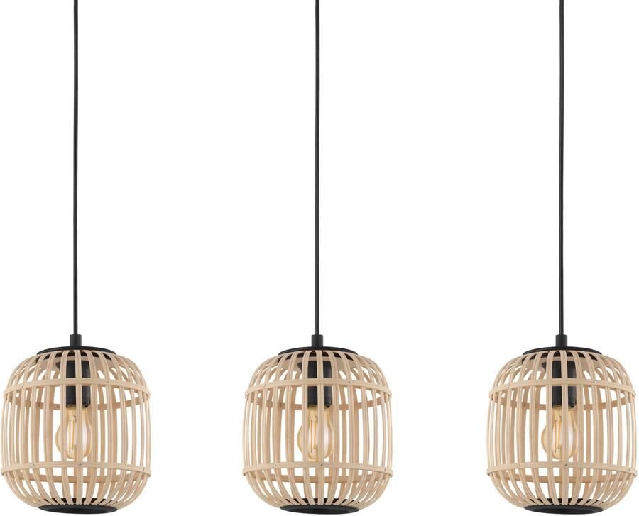 EGLO Hanglamp BORDESLEY Hanglamp vintage E27 staal en hout hanglamp lamp