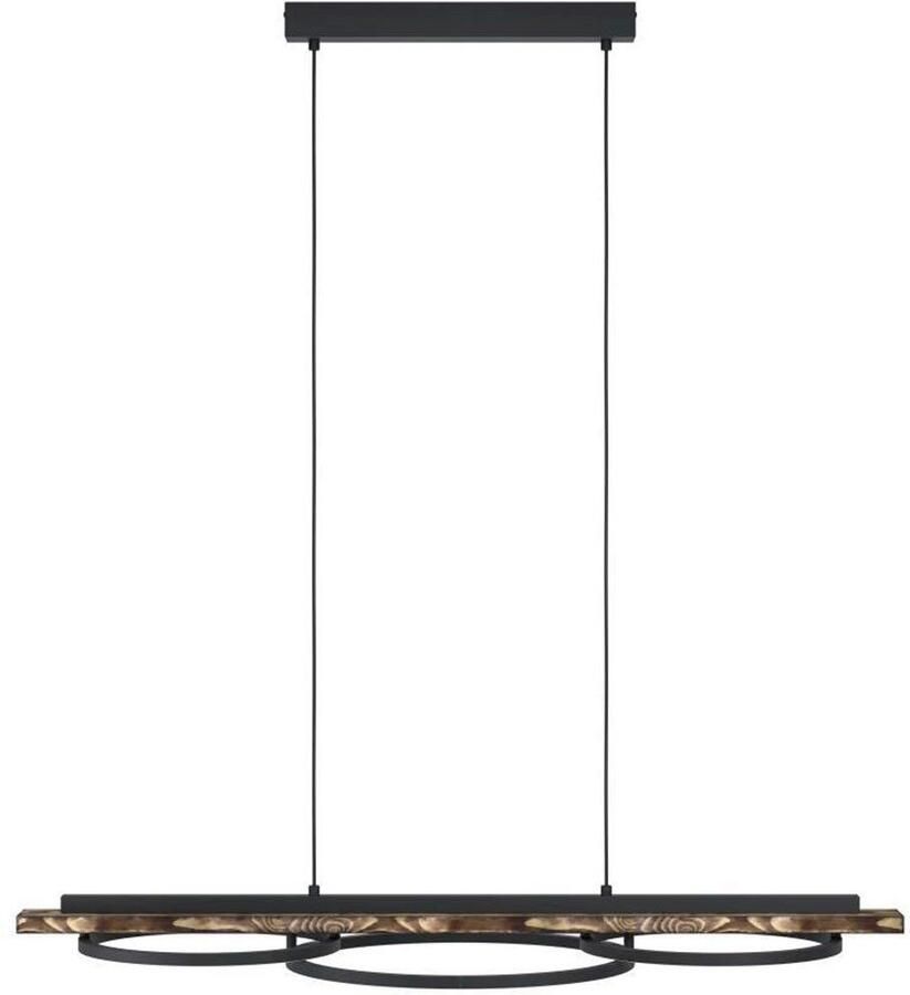 EGLO Hanglamp BOYAL 110 x 40 x 101 cm grenenhouten balken dimbaar via wand-draaidimmer (1 stuk)