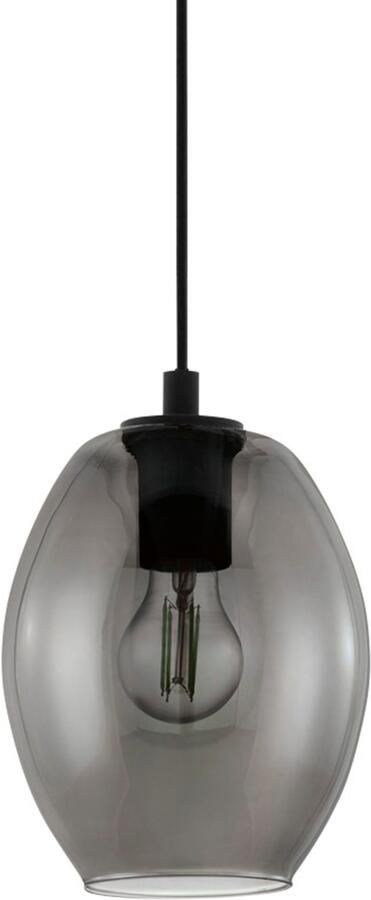EGLO Hanglamp CADAQUES Hanglamp E27 IP20 staal en glas eettafellamp lamp (1 stuk)