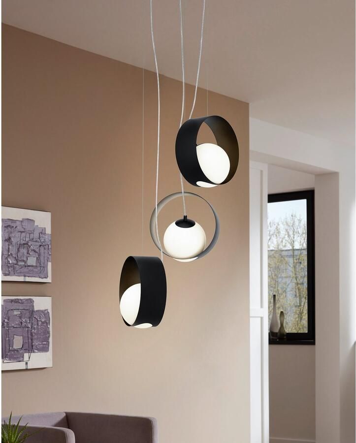 Eglo Camargo Hanglamp 3 lichts Ø35 cm E14 Zwart
