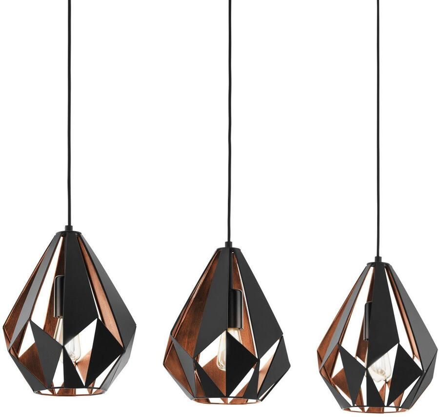EGLO  Carlton 1 Hanglamp - E27 - 80 5 cm - Zwart Koper