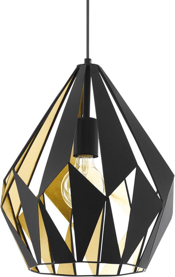 EGLO Hanglamp CARLTON 1 Vintage Hanglamp 1 lamps Draadgaas Industrieel 110x31cm - Foto 3