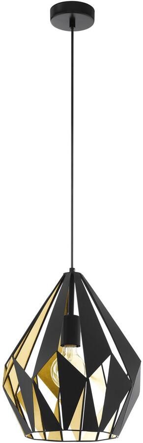 EGLO Hanglamp CARLTON 1 Vintage Hanglamp 1 lamps Draadgaas Industrieel 110x31cm - Foto 2