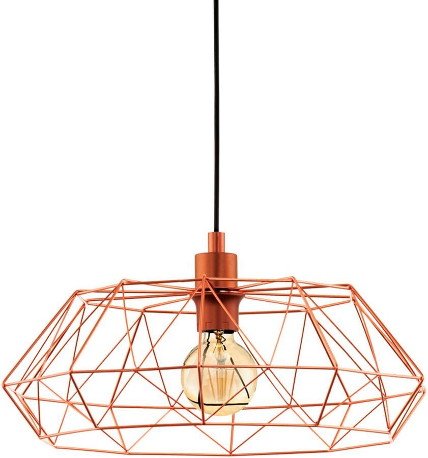 Eglo Vintage Carlton 2 Hanglamp 1 Lichts Ø455 mm. Koper Zwart - Foto 2