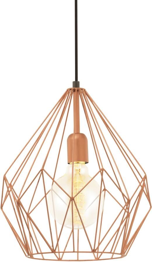 EGLO Hanglamp CARLTON hanglamp koper staal excl. lichtbron retro Vintage Hanglamp 1 lamps Draadgaas Industrieel 110x31cm