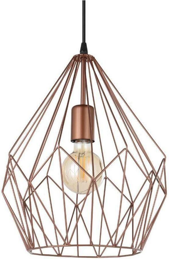 EGLO Hanglamp CARLTON hanglamp koper staal excl. lichtbron retro Vintage Hanglamp 1 lamps Draadgaas Industrieel 110x31cm - Foto 3