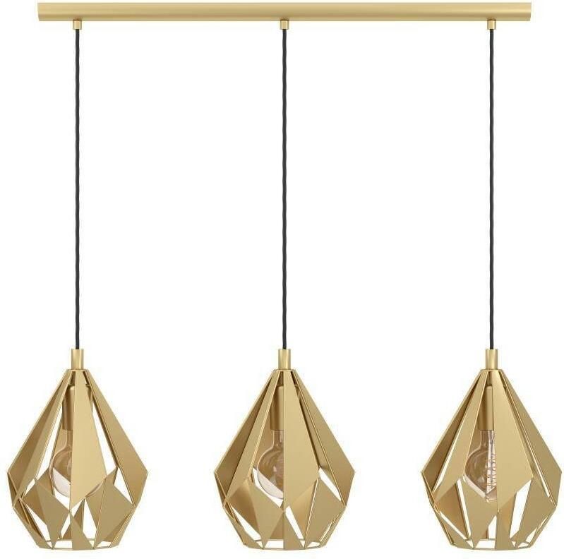 EGLO Hanglamp CARLTON Hanglamp staal eetkamerlamp retro hanglamp lamp (1 stuk)