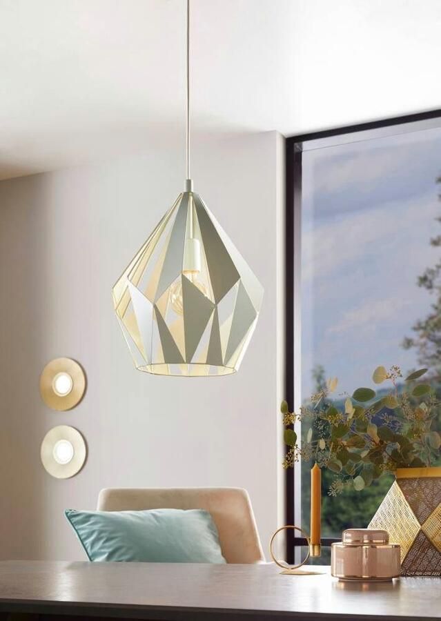 EGLO Hanglamp CARLTON-P Vintage hanglamp metaal pastel lichtgroen Ø 31 cm (1 stuk) - Foto 3