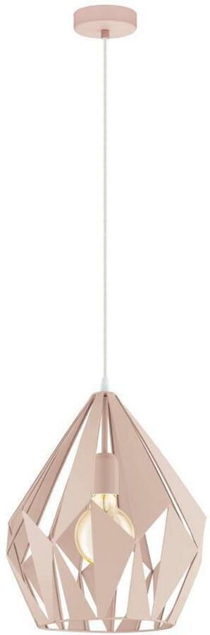 EGLO Hanglamp CARLTON-P Vintage hanglamp retro hanglamp staal pastel abrikoos Ø 31 cm (1 stuk) - Foto 2