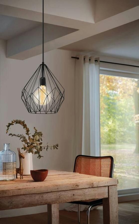 EGLO Hanglamp CARLTON Vintage Hanglamp 1 lamps Draadgaas Industrieel 110x31cm - Foto 4