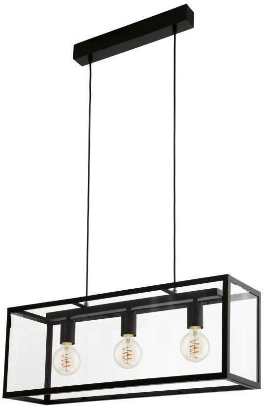 EGLO  Charterhouse Hanglamp - 3 Lichts - Lengte 750mm. - Zwart - Helder - Foto 6
