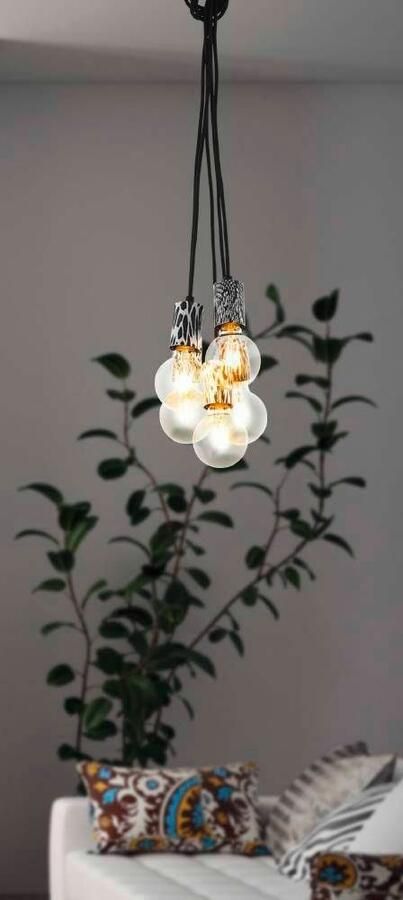 EGLO  Couldsdon - Hanglamp - 5 x E27 - Tros - zwart wit