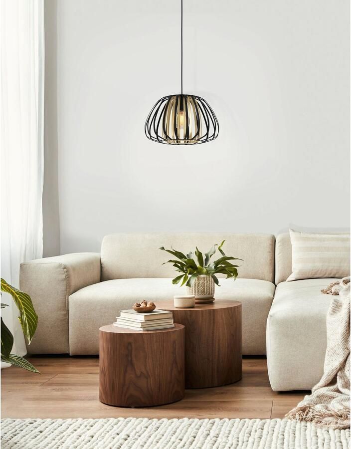 EGLO Hanglamp ENCINITOS Hanglamp in zwart en goudkleur van staal excl. E27 40W (1 stuk)