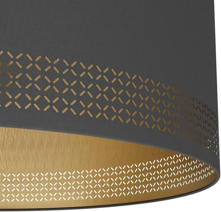 EGLO Hanglamp ESTEPERRA Hanglamp Textiel excl. lichtbron Retro Hanglamp vintage van staal en textiel in zwart goud E27 (1 stuk)