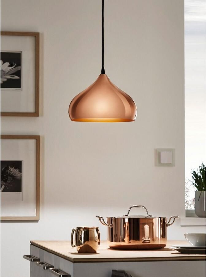 EGLO Hanglamp HAPTON Hanglamp E27 IP20 staal eetkamerlamp vintage lamp