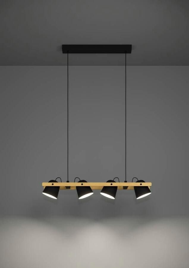 EGLO Connect .z Hornwood-Z Hanglamp 78 cm Zwart Bruin Instelbaar RGB & wit licht Dimbaar Zigbee - Foto 4