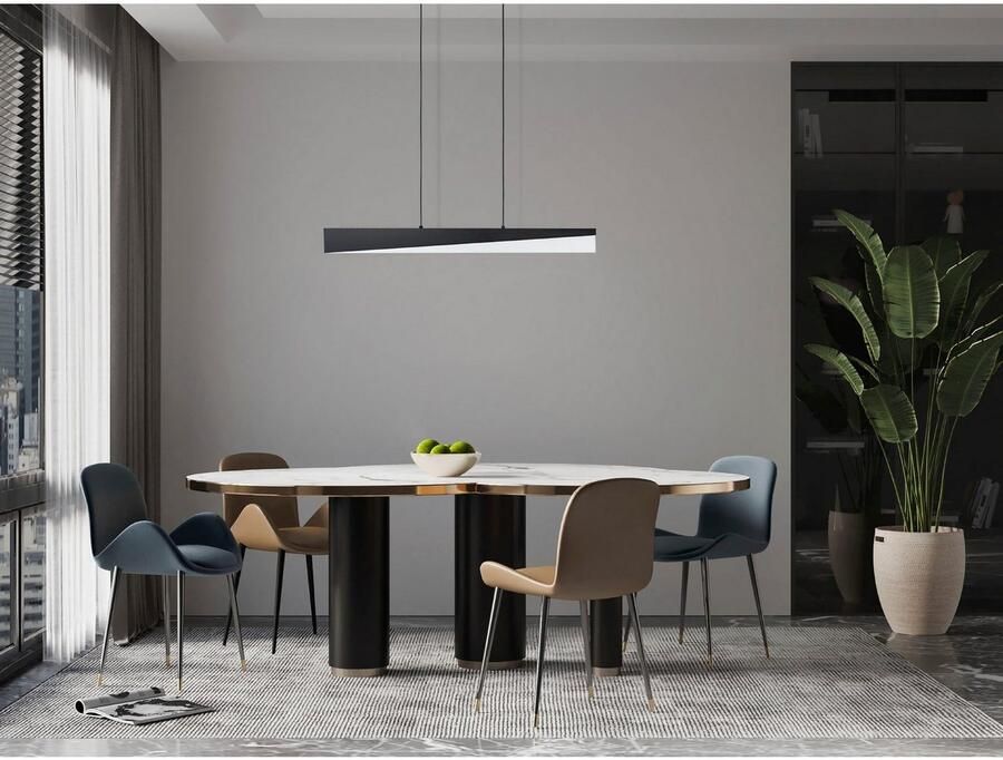 EGLO Hanglamp ISIDRO Hanglamp in zwart van alu staal 27W warmwit (1 stuk)