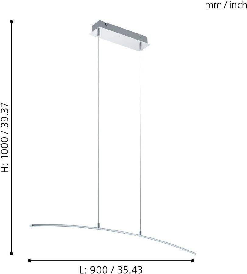 EGLO Hanglamp LASANA Hanglamp aluminium staal en kunststof woonkamerlamp lamp